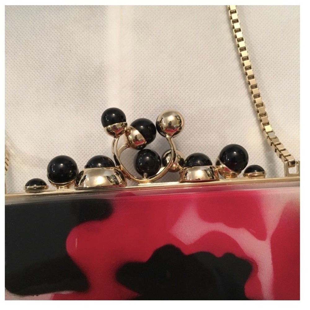 Elie Saab Multicolored Flower Print Acrylic Box Clutch Bag $2198 - Picture 5 of 9